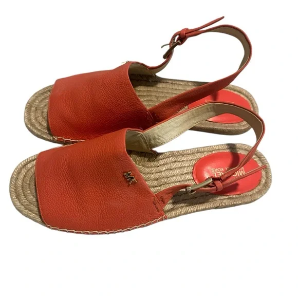 MICHAEL Michael Kors Women's Fisher Leather Espadrille Sandals Size 8.5 - Picture 2 of 7